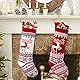 Weihnachtsstrümpfe Nikolausstrümpfe 2er Set, Groß Gestrickt Weihnachtsstrumpf Personalisiert Kinder, Nikolausstrumpf Nikolausstiefel zum Befüllen Hängende Strümpfe Kamin Weihnachtsbaum Weihnachtsdeko