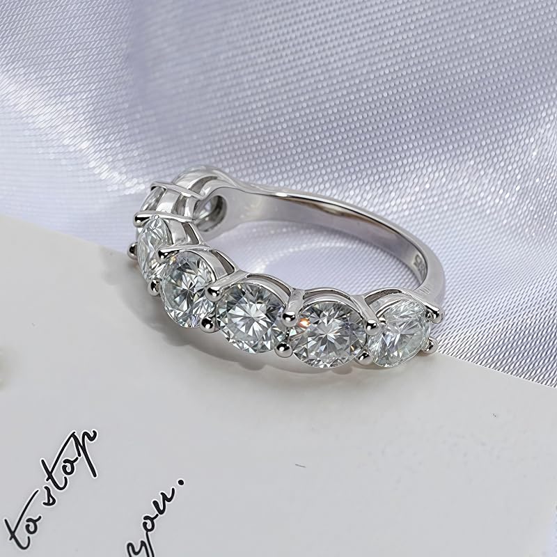 Moissanite Row Eternity Ring | Lab Grown 3.5ct Diamond & Rhodium Plated Ring | Sterling Silver Rings for Women | Eternity Rings for Women | Diamond Anniversary Bands | Non Tarnish Anniversary Jewelry3