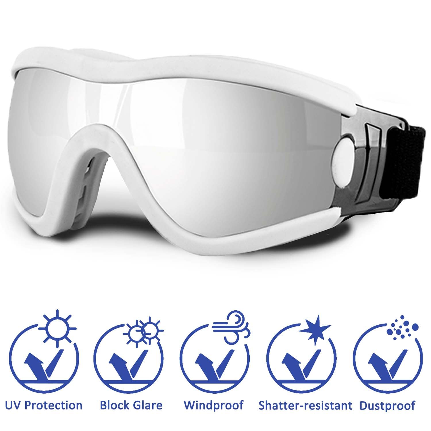 Medium Dog Sunglasses with Adjustable Strap UV Protection, Winproof Puppy Sunglasses, Suitable for Dogs Eyes ProtectionSoft Dog Goggles - Image 2