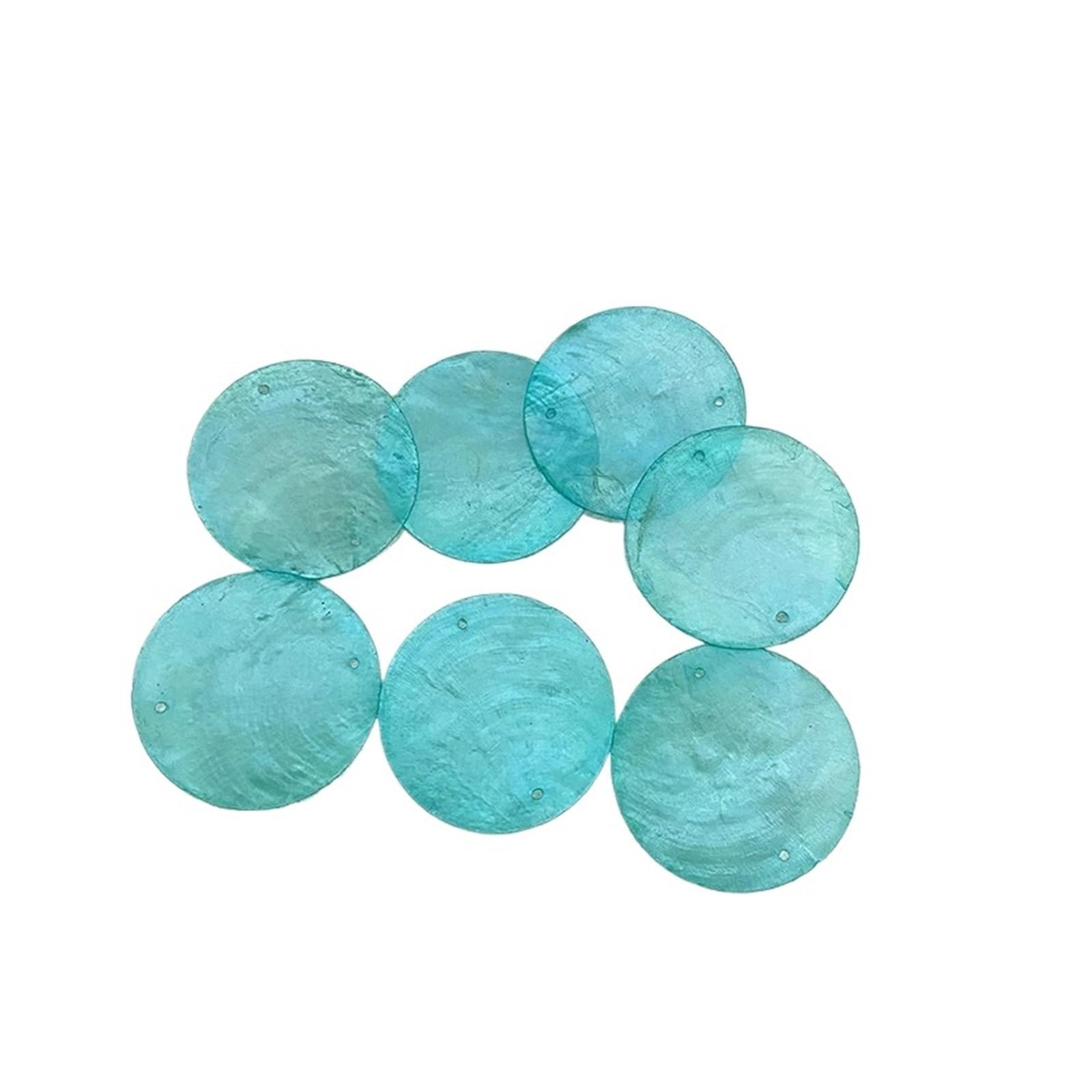 LuoAXINN Capiz Shells 100pcs 5cm DIY White Capiz Shell Two Holes Sea Shells for Decor Wind Chimes Crafts Jewellery Accessories(SKY BLUE)