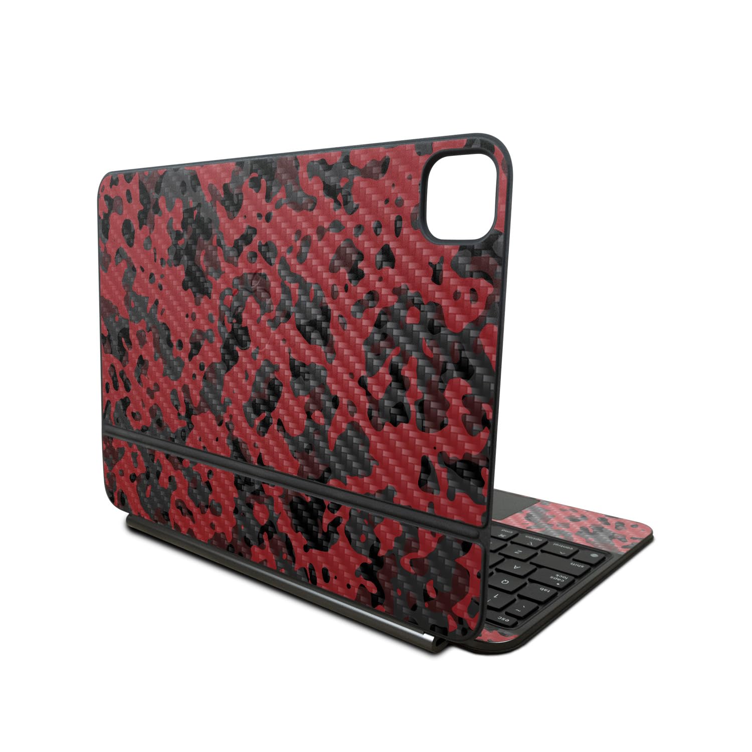 Carbon Fiber Skin Compatible with Apple Magic Keyboard for iPad Pro 11‑inch (M4) 2024 - Red Modern Camo - Premium 3M Vinyl Protective Decal Cover - Easy to Apply | Crafted in The USA by MightySkins