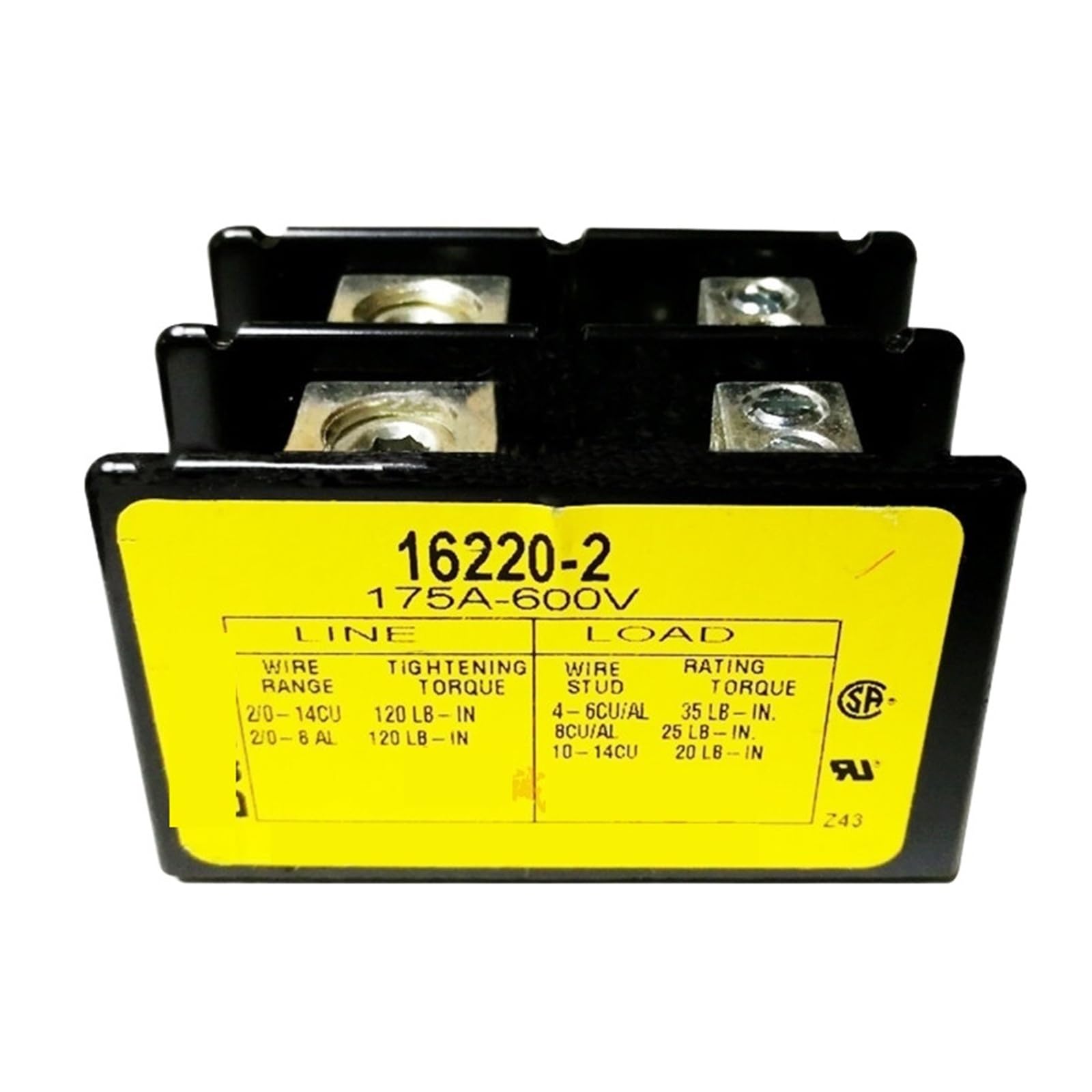 Terminal derivado 16220-3-2-1 175A 600V 2P/3P(16220-2)