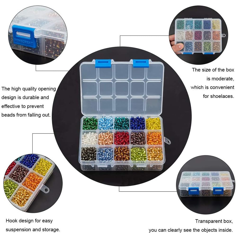 PandaHall 2000pcs White Rocaille Beads 3mm Glass