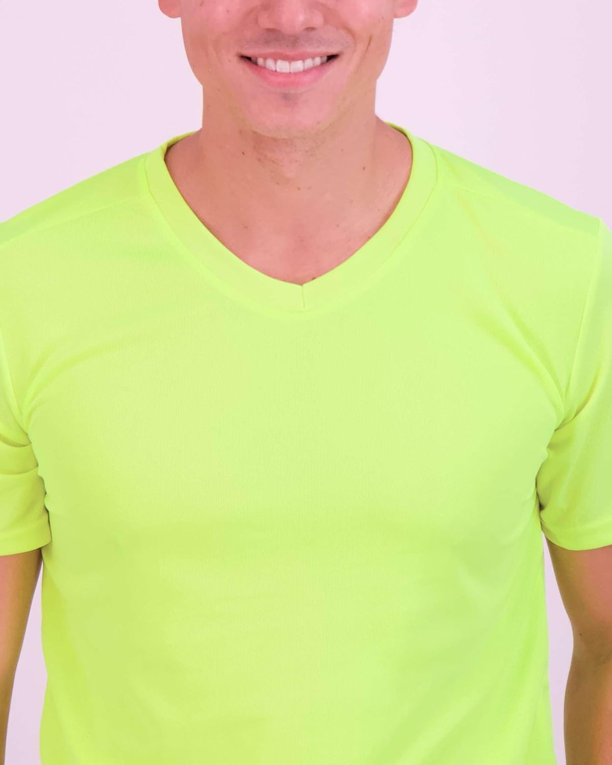 Real Essentials 5 Pack: Men's Mesh Short Sleeve V-Neck T-Shirt | Athletic Dry Fit V Neck Workout Shirt (Big & Tall Available) - Image 3