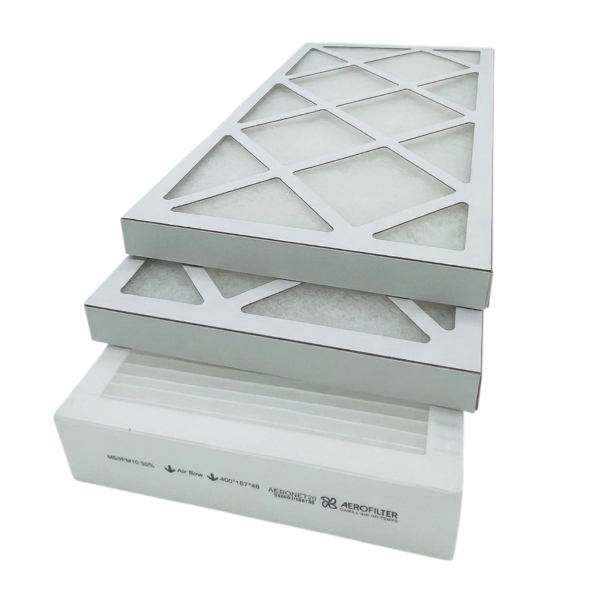 Lot de 3 Filtres VMC Double Flux G4/M5 – Compatibles Unelvent Ideo 325 Ecowatt & Initia 225 – Dimensions 400x202x24 mm & 400x187x48 mm - Livraison Offerte Entreprise Française