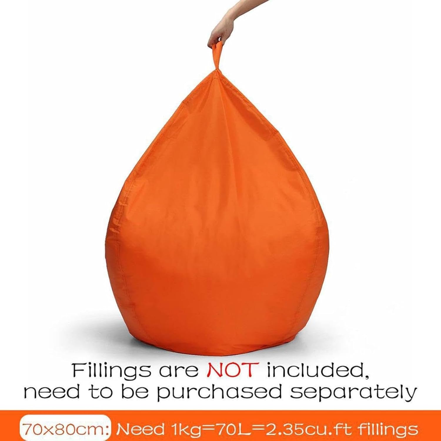 Waterproof Bean Bag Cover No Filler Stuffed Animal Storage for Organizing Plush Toys Beanbag Pouf Chair Oxford Cloth Replacement Cover for Kids Adults,Coffee