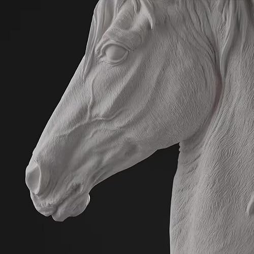 Miniatura 3 de Estatua de cabeza de caballo Escultura de busto de caballo Estatua animal Estatua de piedra arenisca Cabeza de caballo Escultura