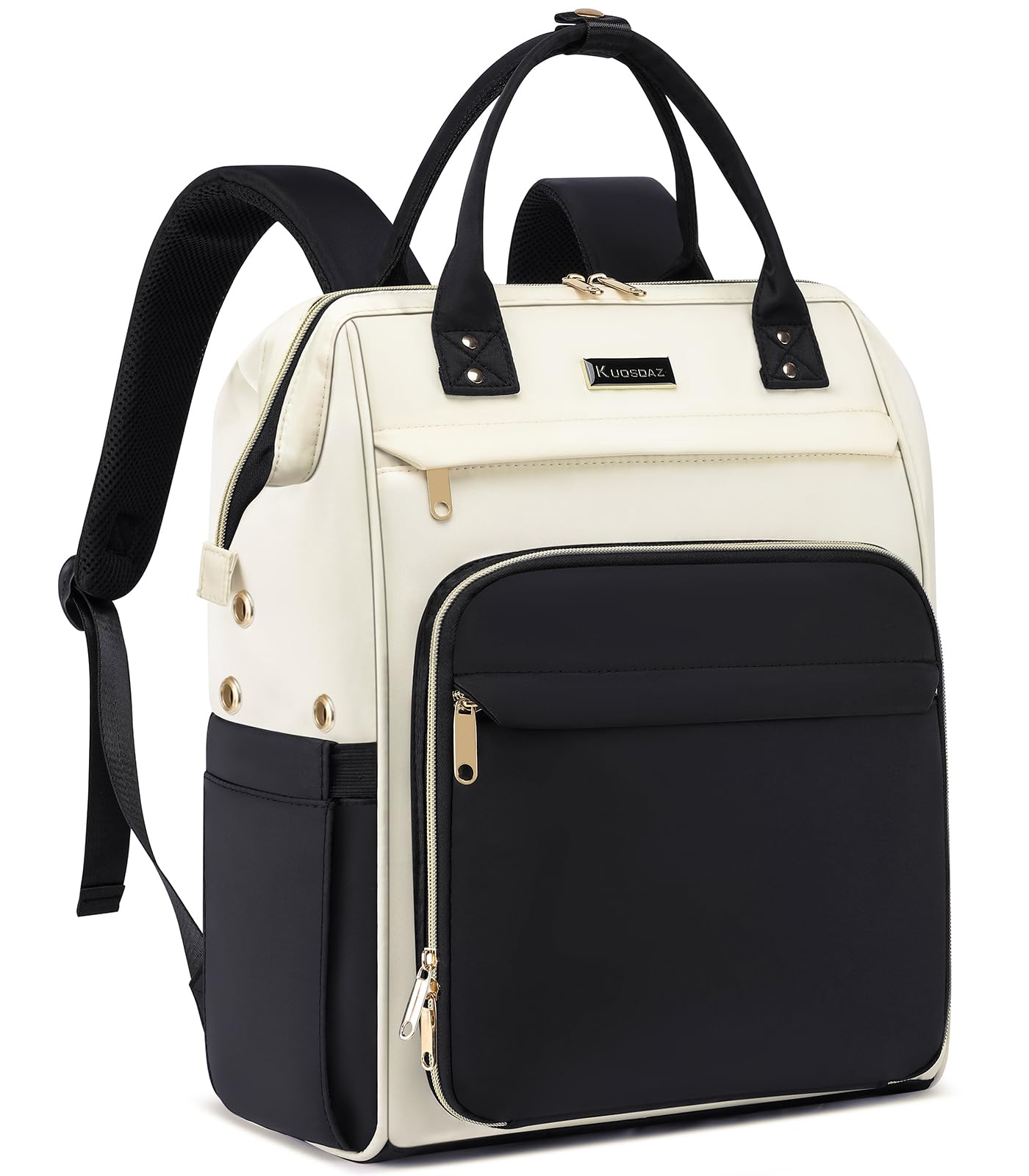 Kuosdaz Crochet Bag Backpack, Large Yarn Storage Crochet Organizer, Christmas Gifts Travel Crochet Backpack for Women, Knitting & Crochet Accessories for Crochet Hooks, Black & White