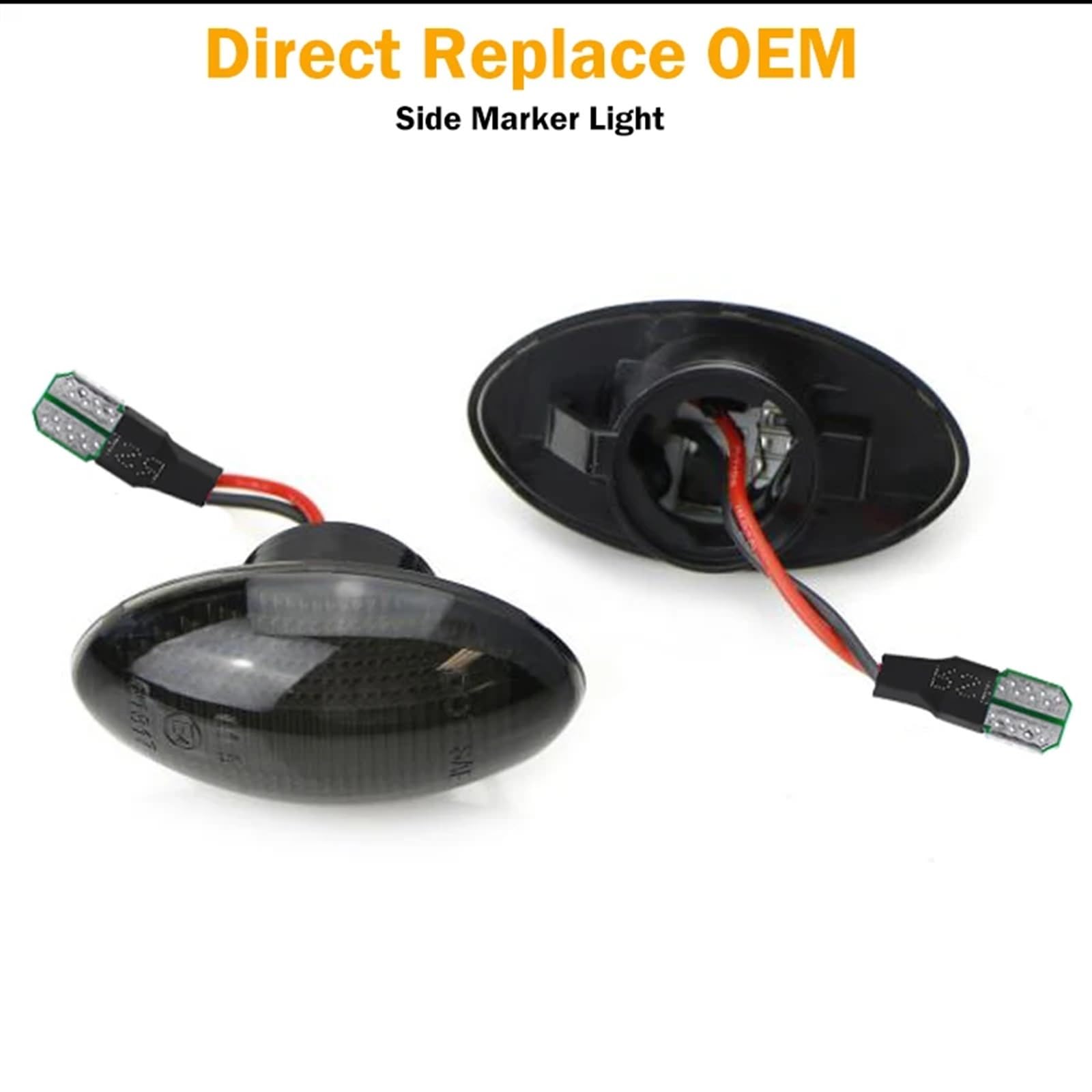 Luces De Señal De Giro Para MINI Para Cooper R50 R52 R53 Parachoques Delantero Luz Indicadora Lateral Ámbar Amarillo Lámpara Señal Giro T10 12V Indicador Lateral Coche Luz Señal Giro LED Dinámica(Clea