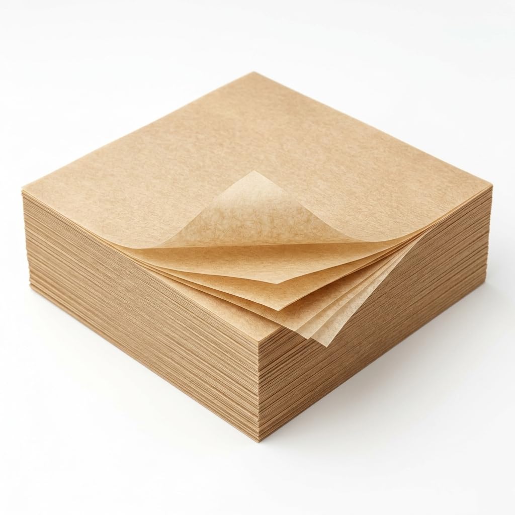 Fresh Butter Paper for Packing Wrapping Food Baking Cake, Sandwich Burger Pizza,Non Sticky Paper for Wrapping of Roti & Parchment Paper|Food Grade Brown| 10 X 10 Inch (100 Sheets)-image-47