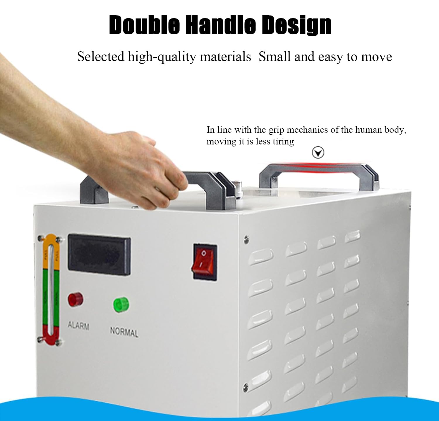 Industrial Chiller Enfriador de Agua Refrigerado Industrial, 220V CW-3000 para Tubo Láser CO2 de 60-130W, 9L Tanque, Enfriador de Tubo Láser de Vidrio Plateado Brillante (Glossy)