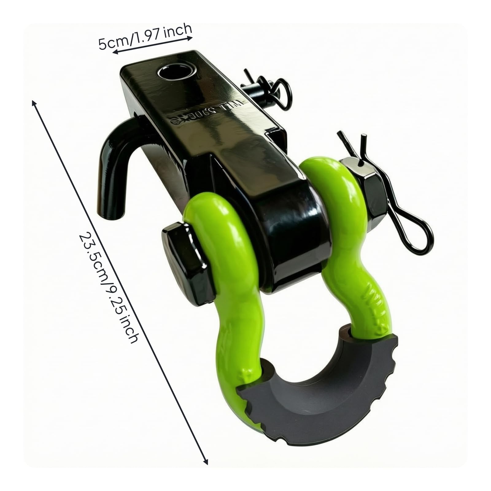 Gancio di Traino Resistente | Robusto, Attacco Ricevitore con Perno, Compatibile, Accessorio, per Fuori, Verde Chiaro