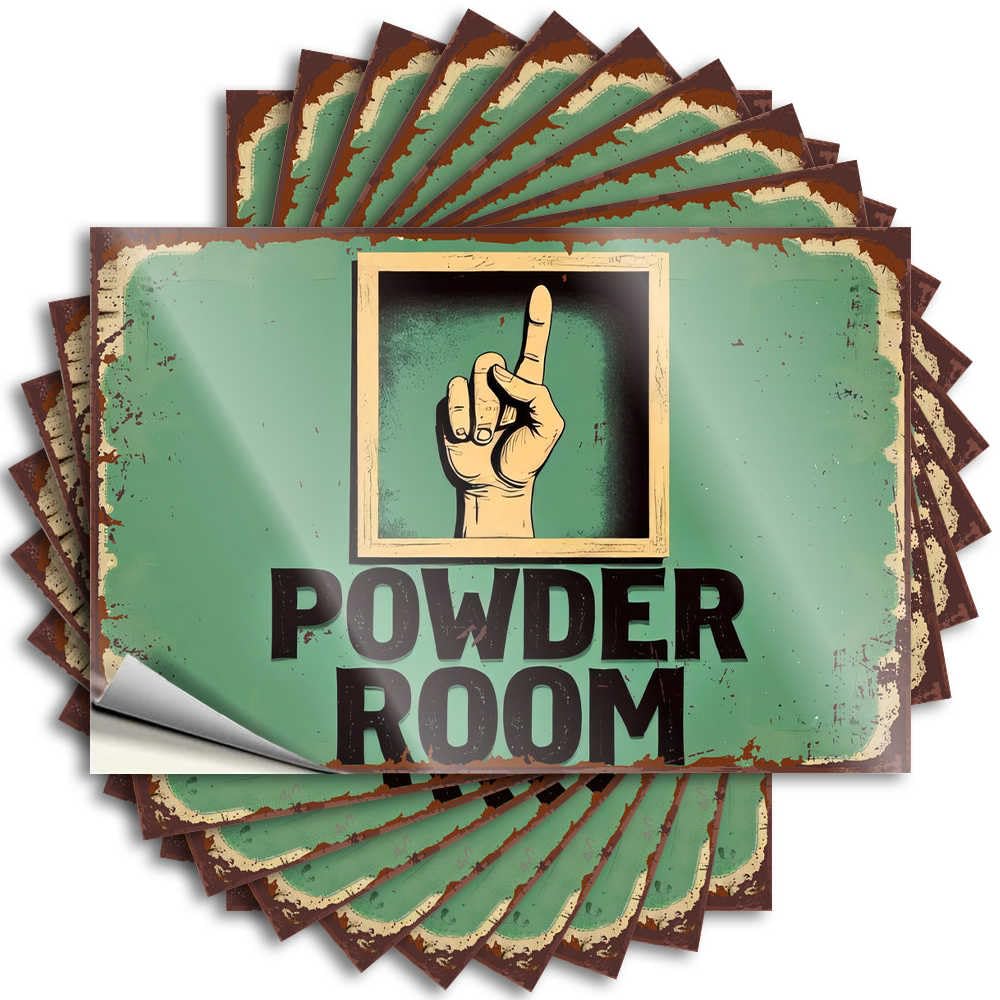 Lake Life Decor Decal Durable Cover | Powder Room Sign with Middle Finger Encouraging Self Adhesive Sticker for Billiard DIY(12X18CM)