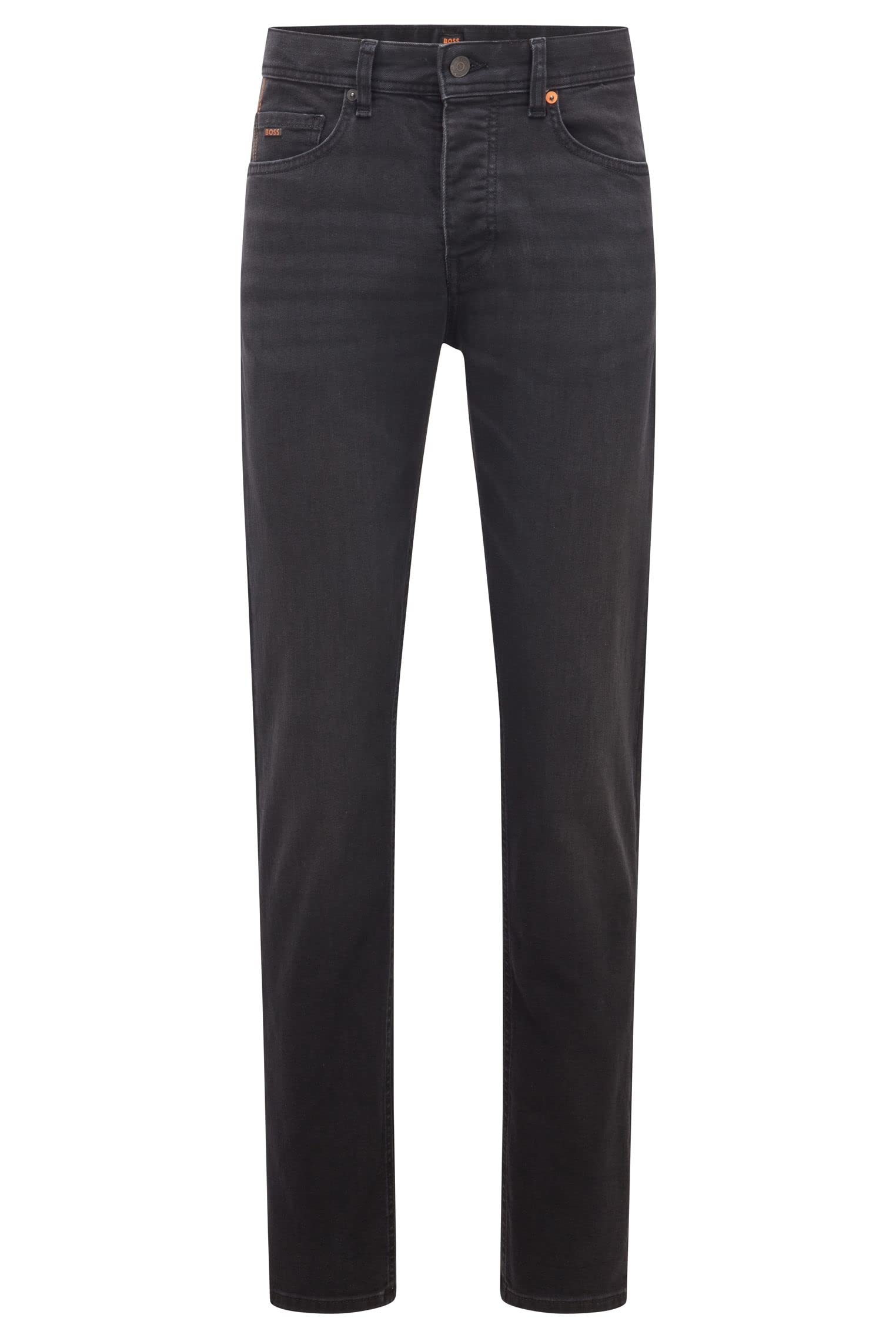 BOSS Schwarze Tapered-fit Jeans Aus Bequemem Stretch-Denim