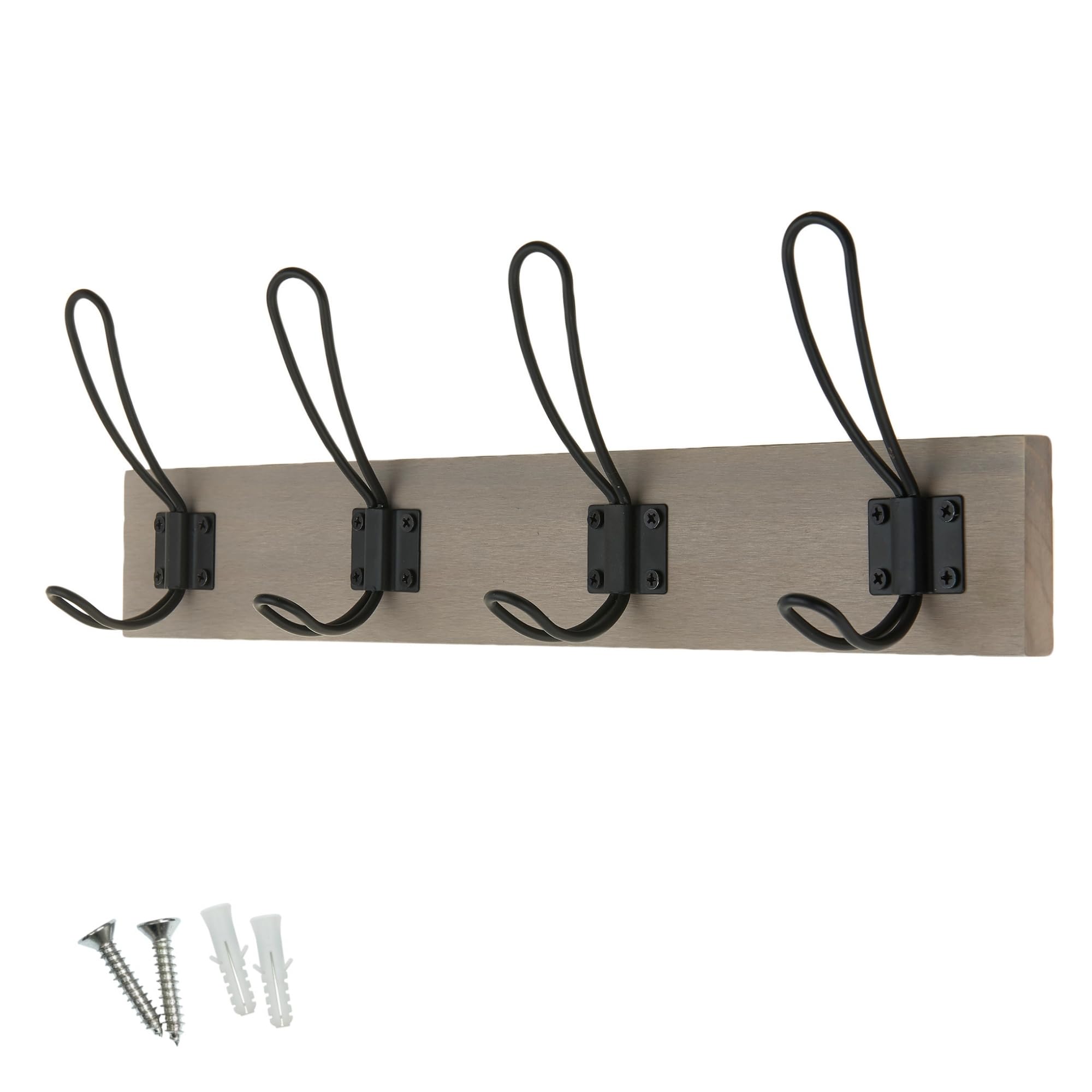 Headbourne Grey Ash W/ Black Wire Hook Rail - 4 Hooks