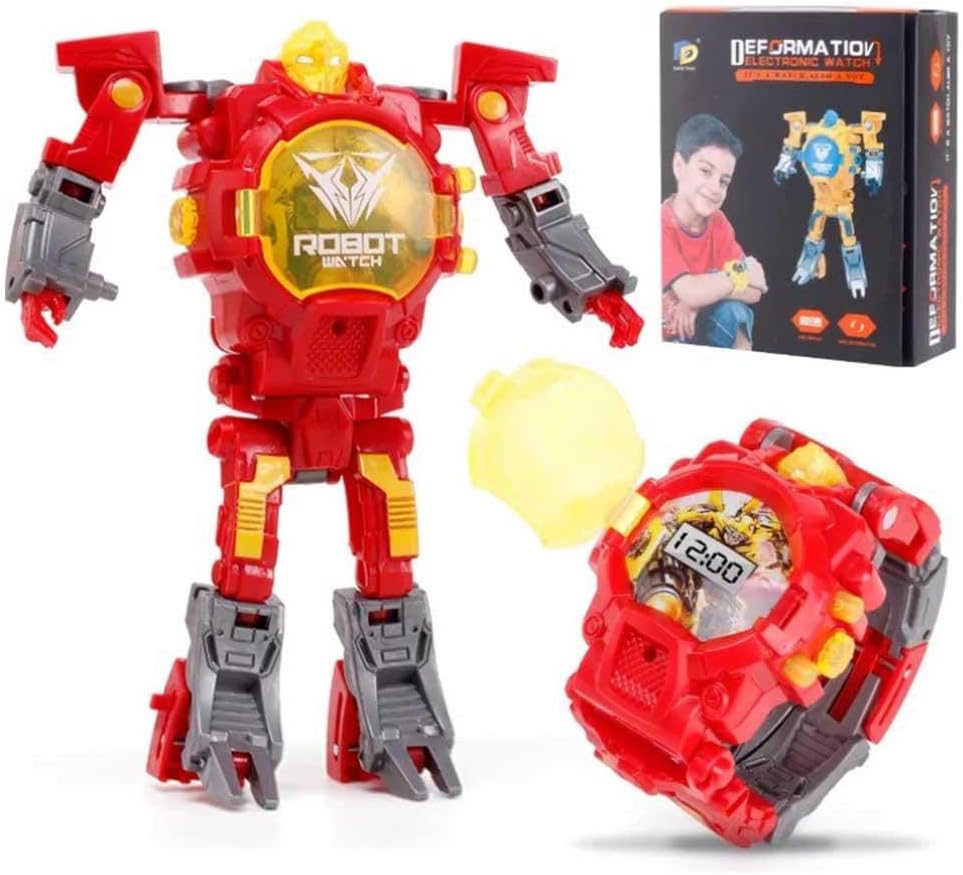 Transform Toys Robot Watch, 2 In 1 Kids Digital Electronic Deformation Watch Bots Toys,Creative Educational Learning Xmas Toys For 3-12 Years Old Boys Girls Gifts (A) (C)