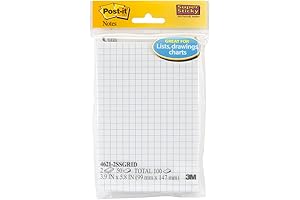 Post-it Super Sticky 3.9"x5.8" Grid Pattern Sticky Notes 2-Pack