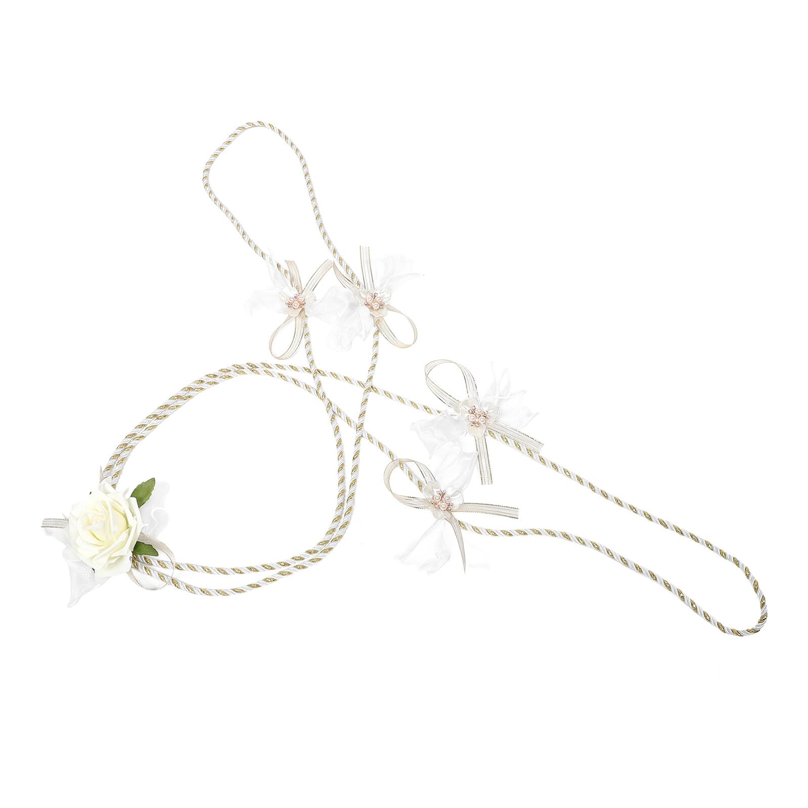Lazo de boda tradicional occidental dorado, cuerda decorativa y accesorio para ritual nupcial