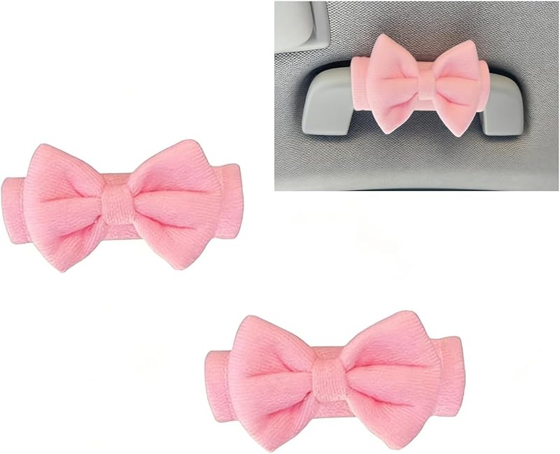 Capas para Alça de Teto e Puxador Interno Cluksik com Laço Rosa – 2 unidades