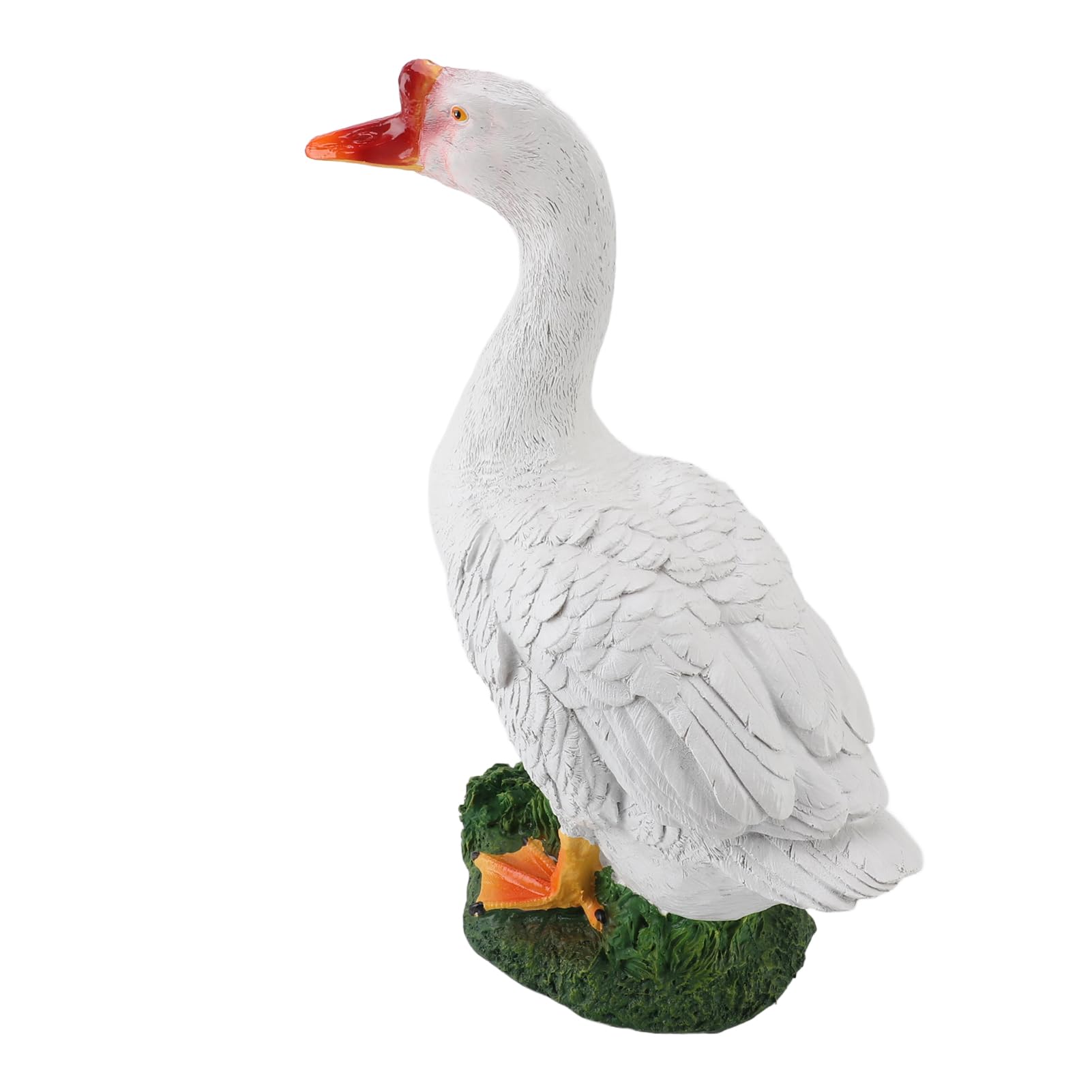 Rengue Gans-Statue, Premium-Harz, Gartendekoration, Lebensechte Entenfigur mit Lebendigen Farben, Detaillierte Verarbeitung für Draußen, Drinnen, Hof, Terrasse, Balkon, Bauernhoftierliebhaber (Stil 2)