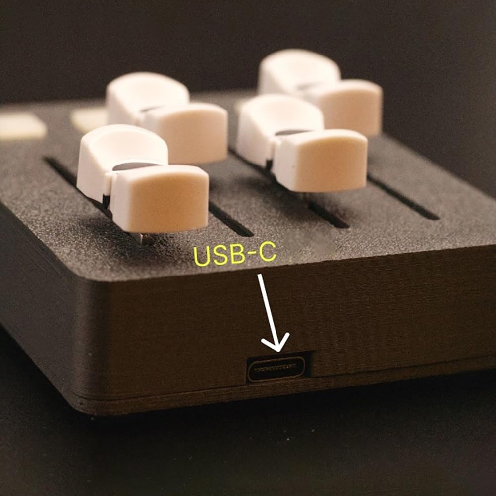 Controller MIDI EM-PO2 Controllo DAW per Produzione Musicale e Streaming - 4 Fader e 4 Pulsanti