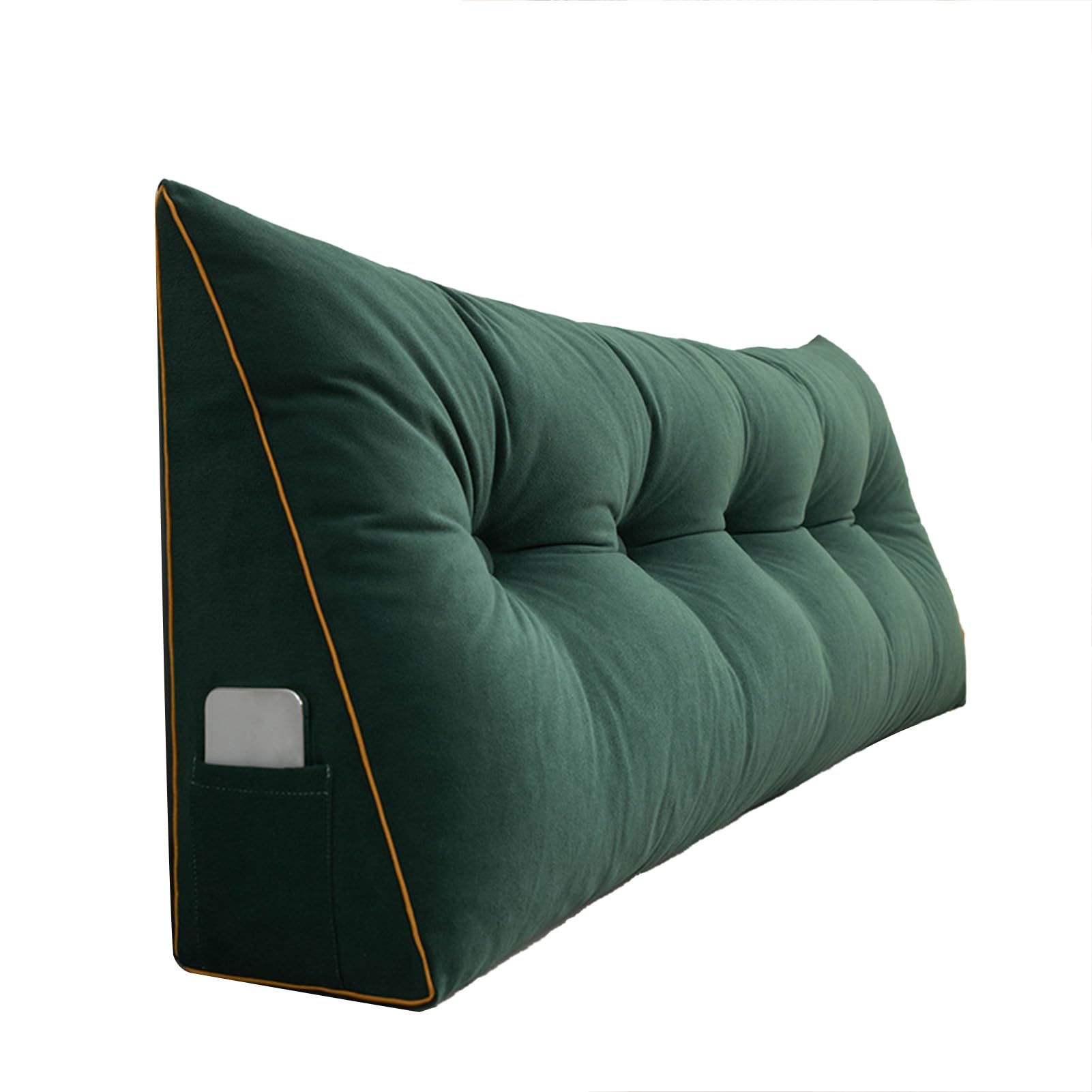 Almohada triangular para cabecera de cama y sofá, cojín de apoyo para respaldo de lectura, almohada para posición de cama, color verde, 100 x 50 x 20 cm, cómoda y elegante