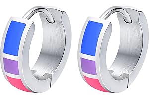 Stainless Steel Bisexual Huggie Hoop Earrings: Embrace Your Pride!
