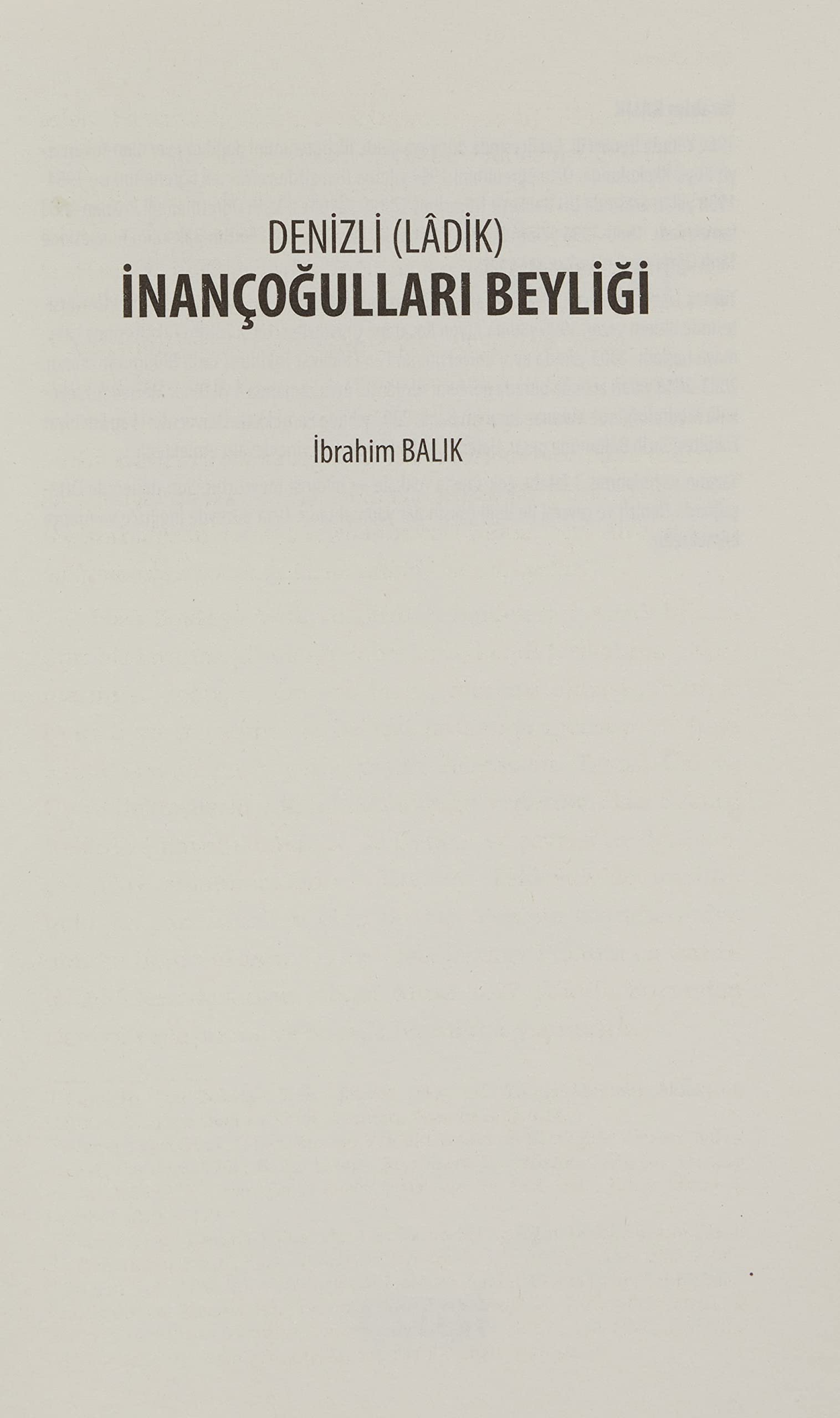 İnançoğulları Beyliği - Denizli (Ladik)