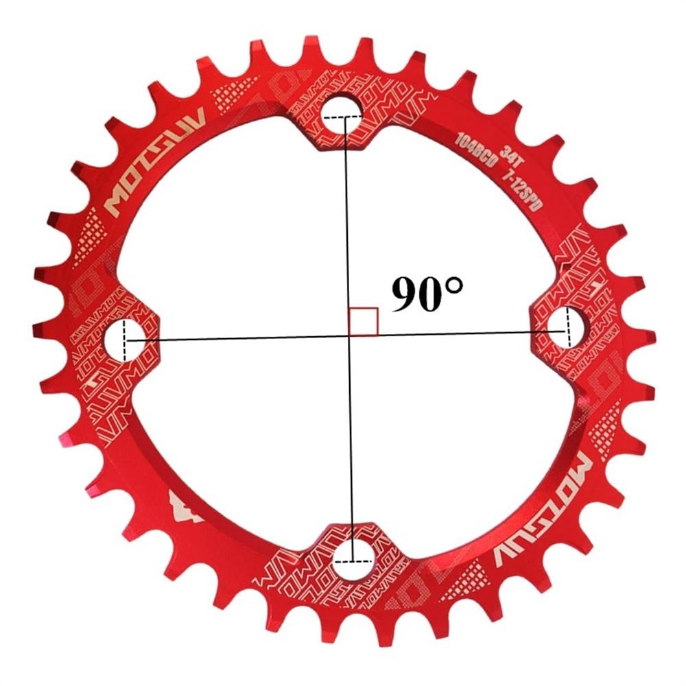 Plateau Vélo 104BCD 32T-38T - Pour VTT Et Route, Dents Positives/Négatives