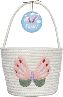 Easter Basket, Easter Baskets for Kids, Easter Basket Essentials Empty Bunny Egg Baskets for Boys, Girls, Toddler, Babies, Infant Easter gifts basket Personalized