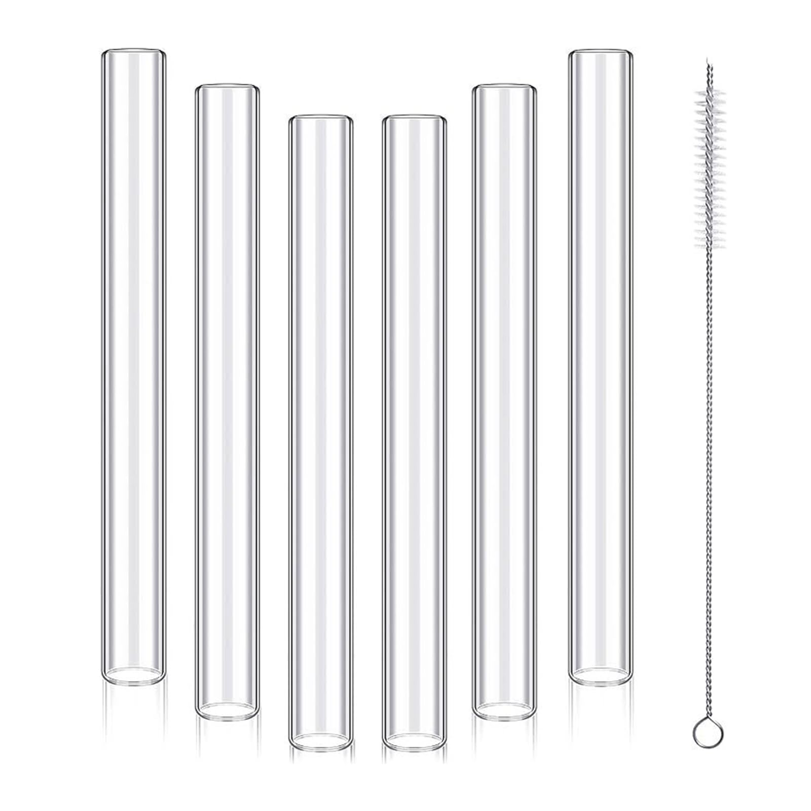 Tubi di soffiaggio in vetro trasparente riutilizzabili da 100 mm: lunghezza tubo: 10,2 cm, diametro esterno 12 mm: spessore della parete