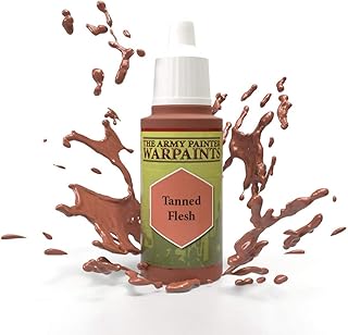 The Army Painter Tanned Flesh Warpaint - Acrylic Non-Toxic Heavily Pigmented Water Based Paint for Tabletop Roleplaying, Boardgames, and Wargames Miniature Model Painting