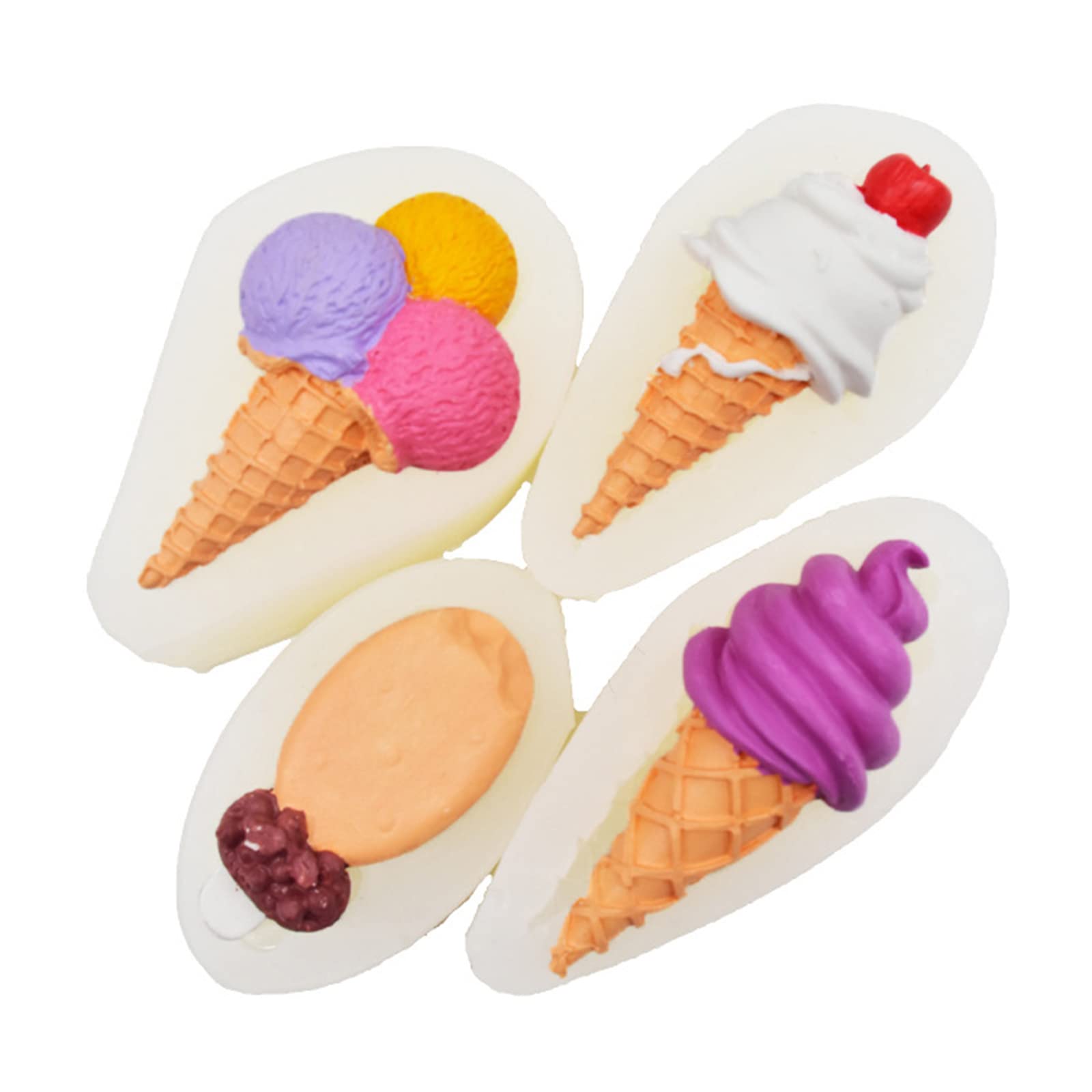 Moldes para polos， Moldes de chocolate for fondant, herramientas for decorar pasteles, 4 estilos, accesorios de silicona hechos a mano(B)