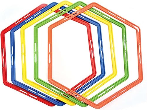 Miniatura 5 de CZ-XING Anillo de agilidad hexagonal de entrenamiento, anillo circular de velocidad, escalera de agilidad, anillo de entrenamiento físico,