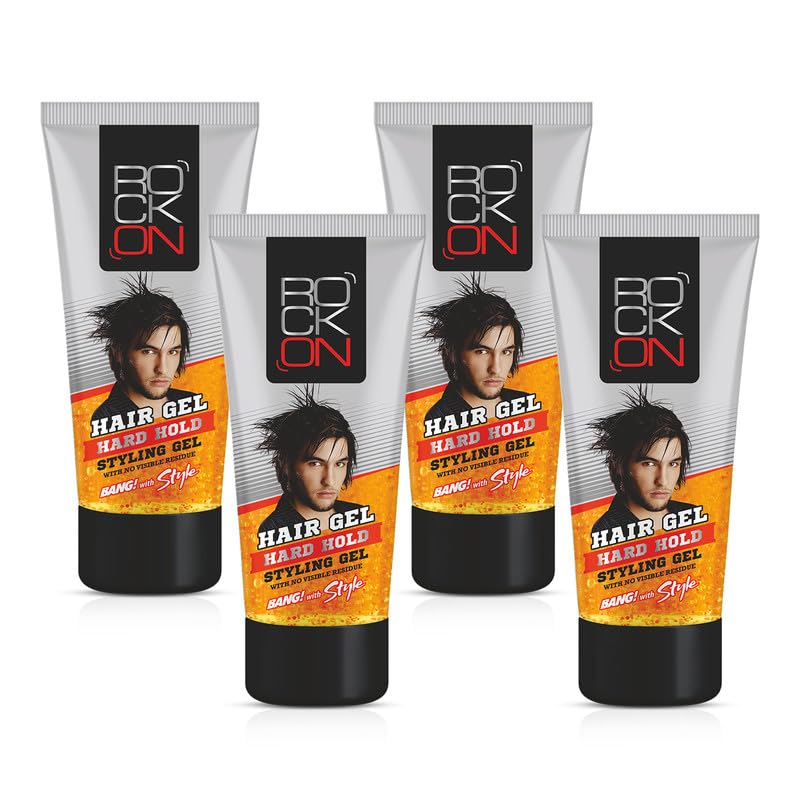Rock On Hard Hold Hair Gel for Men | All-Day Strong Style | Easy to Use Gel for Guys | No Visible Residue | For Salon-Grade Hair Styling Pack – 4 (60gm each)-picture-27