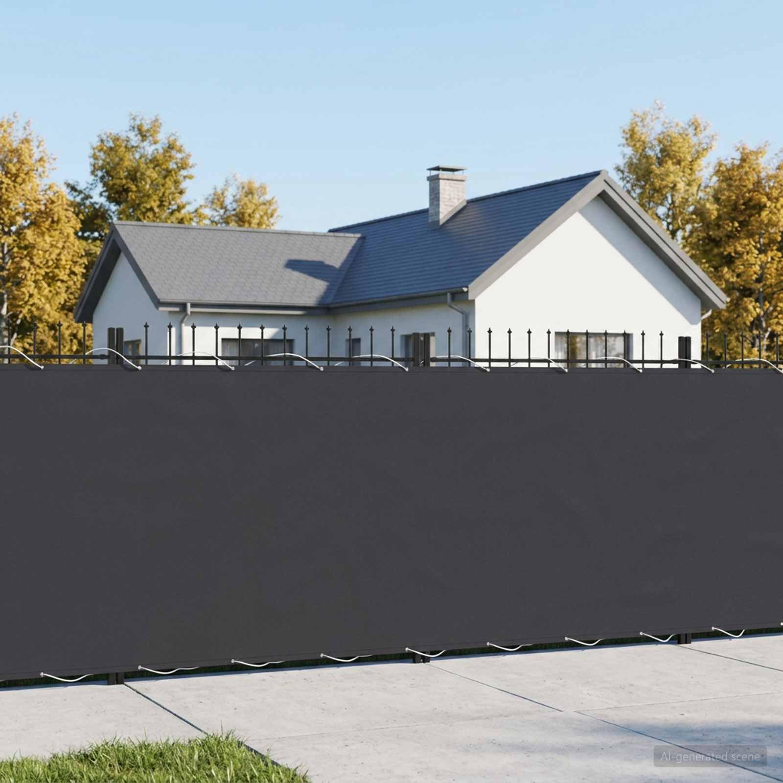 Osłona balkonowa 1,2 x 25 m powlekana poliuretanem w kolorze czarnym