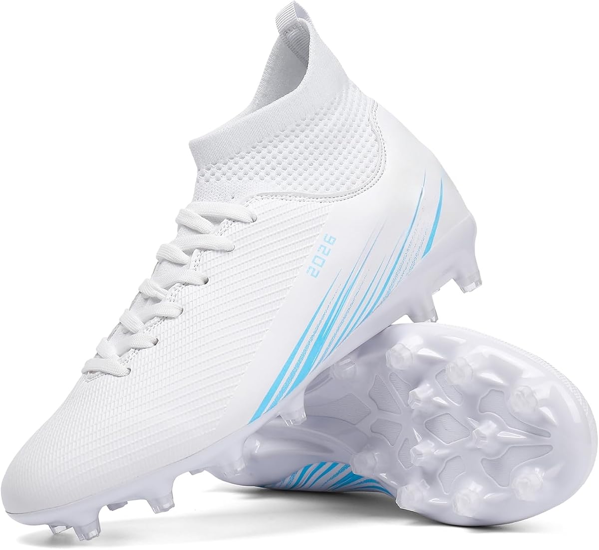Zapatos de fútbol para hombre y mujer, zapatos de fútbol para césped, tacos de fútbol para interiores, tobillo alto TF AG FG, botas de fútbol, zapatillas de entrenamiento anchas