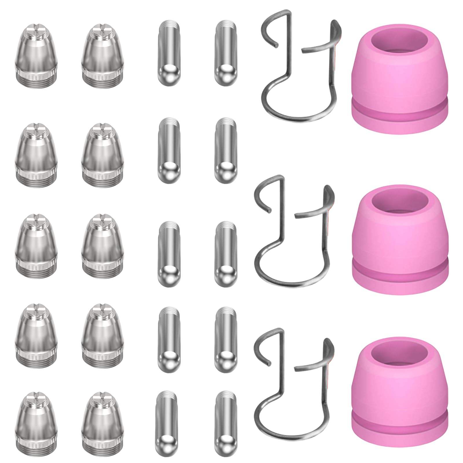 AG60P Plasma Cutter Torch Consumables, 26Pcs Cutting Torch Tip Nozzles Kit with Box, For AG60 WSD60 AG60P and BTC500DP