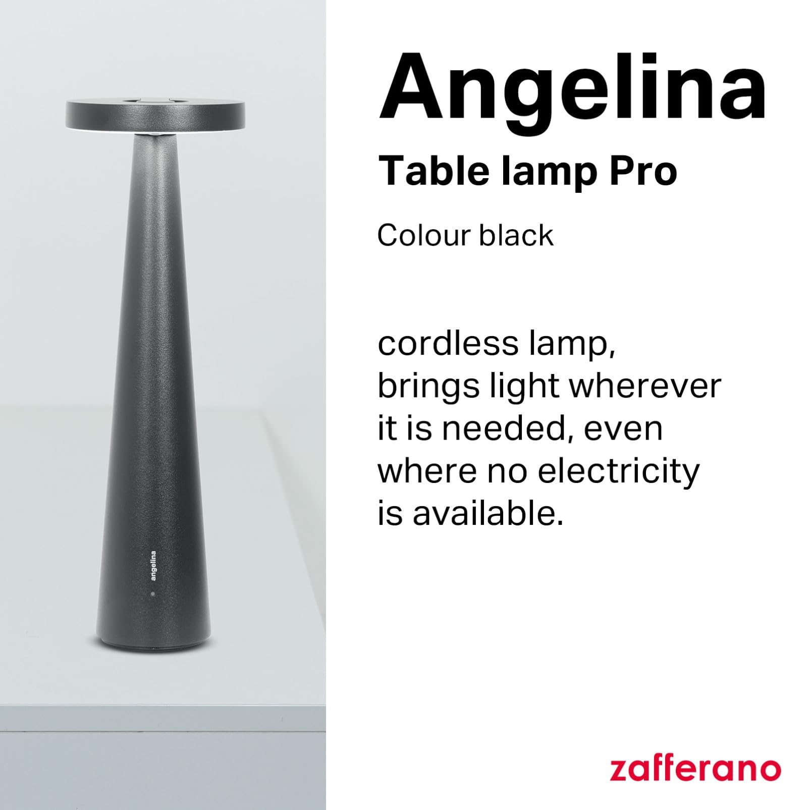 Zafferano, Angelina Lamp, Cordless Rechargeable Table Lamp with Touch Control and Adjustable Head - Image 3