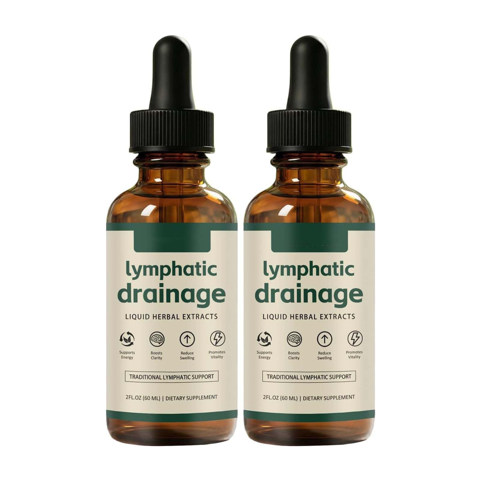 Gouttes de Drainage Lymphatique Lymphoria, Gouttes de Bien-être Lymphoria, Support du Système Lymphatique, Mélanges à Base de Plantes Naturelles, Rapide et Efficace, pour Femmes et Hommes (2 pièces)