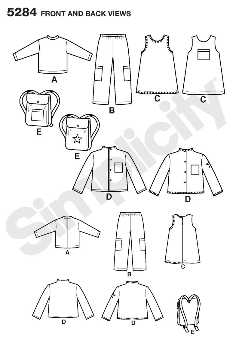 Simplicity 5284 Schnittmuster Kinderbekleidung