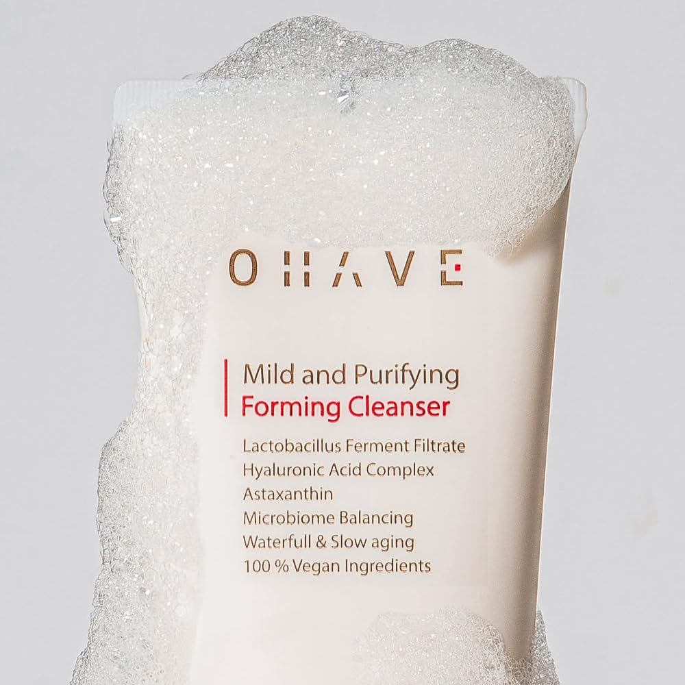 OHAVE Mild & Purifying Foaming Cleanser Gentle Vegan Face Wash with Lactobacillus Natural Botanical Extracts Hydrating & Soothing pH-Balanced 125ml - Image 4