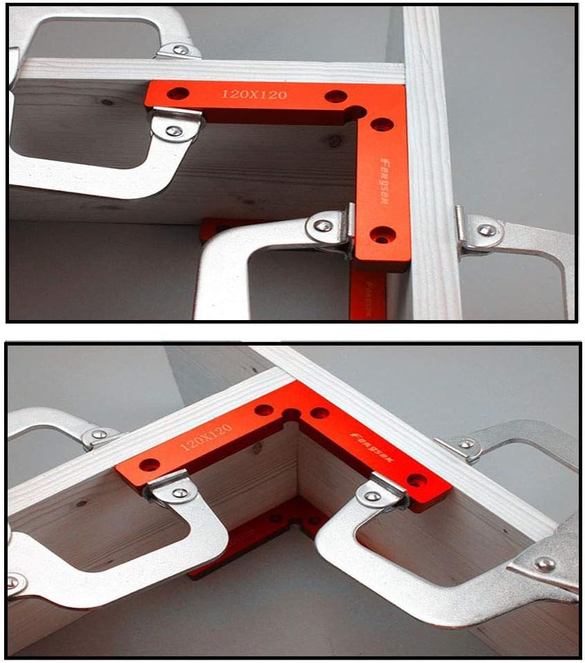 2 Pieces 90 Degree 4.7" x 4.7" Positioning Squares, Aluminium Alloy Corner Clamping Square, Right Angle Clamps Woodworking Carpenter Tool