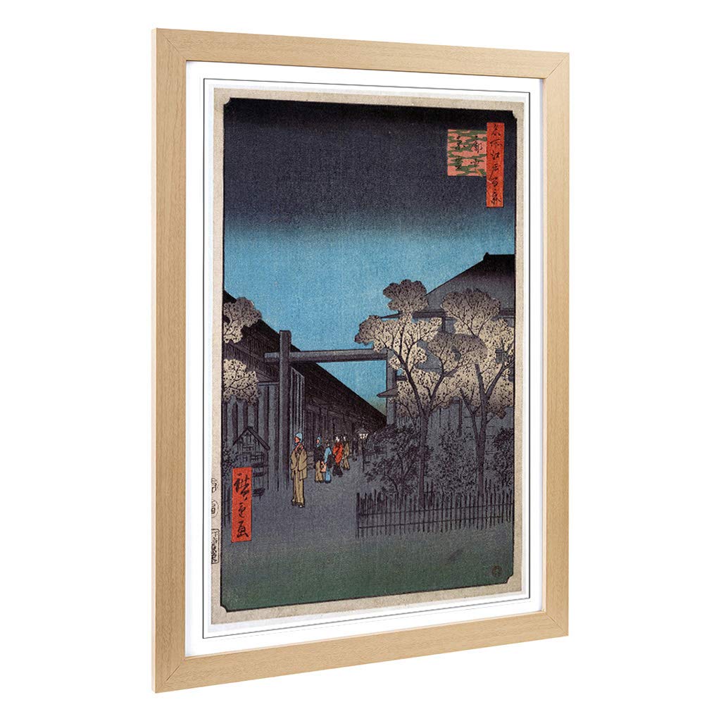 Big Box Art Framed Print of Hiroshige Japanese Oriental (39) Design | Wall Art Picture | Home Decor for Kitchen, Living Room, Bedroom, Hallway, Oak, A2 / 24.5x18 Inch / 62x45cm