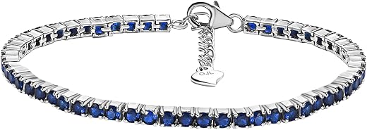 Ornate Jewels 925 Sterling Silver American Diamond Single Line Tennis Bracelet for Women and Girls | With Certificate of A...