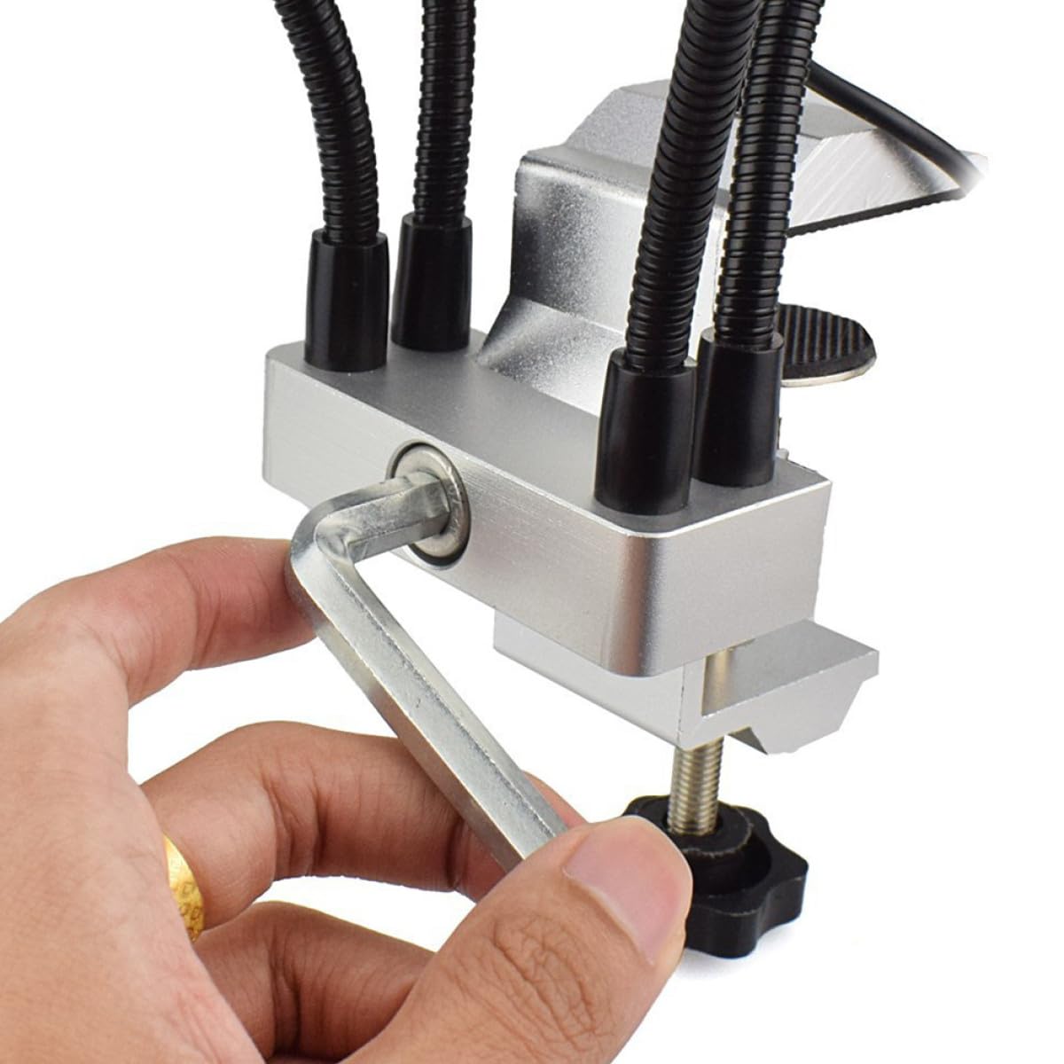 LED Lupen Tischlampe mit 360° Flexiblem Gelenk Dimmbare 11 Stufen LED Beleuchtung Klemmbare Schweiß und Reparaturlampe für Elektronik Basteln und Schmuck