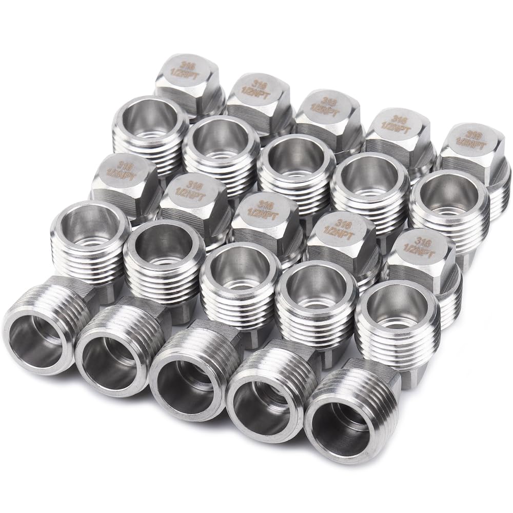 Bouchon à tête carrée 1/2" NPT mâle en acier inoxydable 316 LTWFITTING pour réseau de carburant