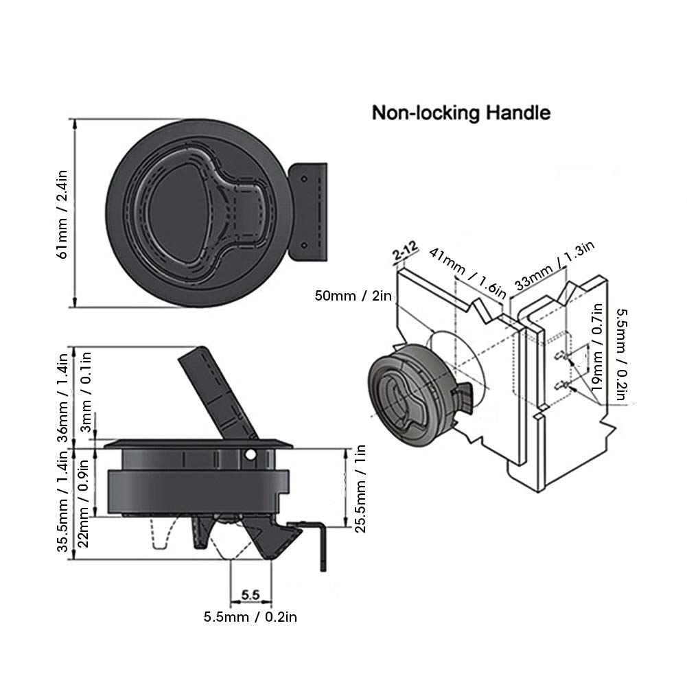AYQEBNC Stainless Steel 316 Marine Pull Latch No Key Flush Boat Latches Slam Lift Handle Deck Hatch Hardware Deck Hatch Handle