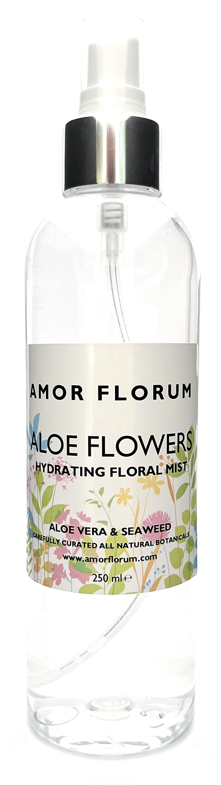 AMOR FLORUMAloe Flowers - Hydrating Floral Mist - 99% Natural. Aromatic Cleanser, Toner, Primer, to Soothe, Scent and Refresh. 250ml.