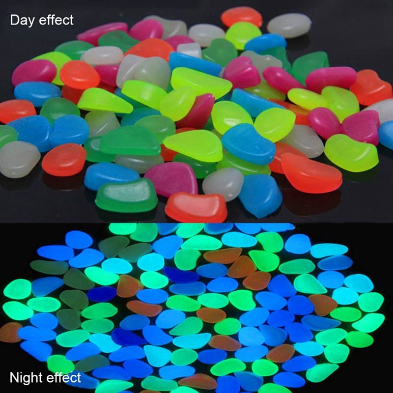 MIFANI Ciottoli 300 Pezzi Pietre Luminose Che Si Illuminano al Buio Passerelle da Giardino Decorazione da Giardino for Piante Ciottoli Artificiali for Acquario Decorazione Decorativa for Acquario